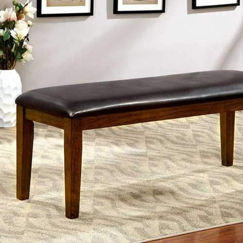Hillsview I Transitional Style Bench , Brown Cherry