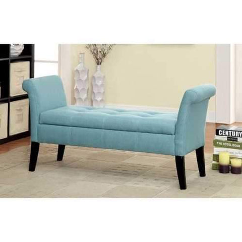 Doheny Contemporary Storage Bench In Blue Finish