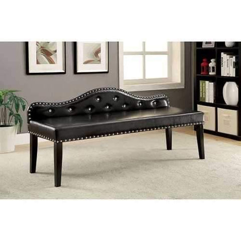 Gwenyth Contemporary Large Bench, Black Finish