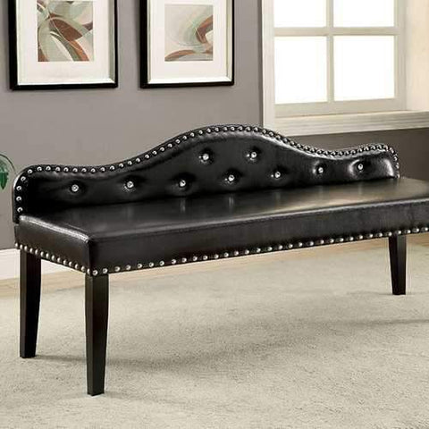 Gwenyth Contemporary Small Bench, Black Finish