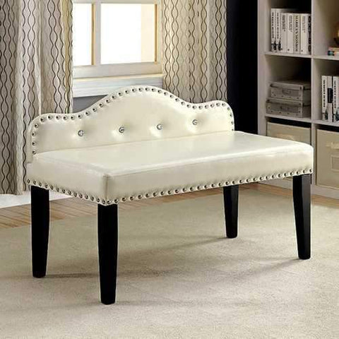 Gwenyth Contemporary Small Bench, Ivory Finish