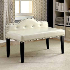 Gwenyth Contemporary Small Bench, Ivory Finish