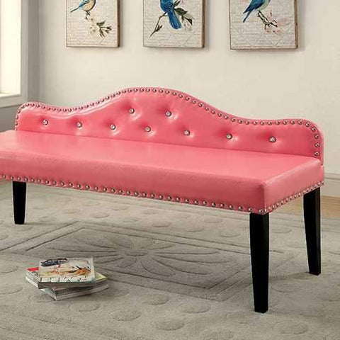 Gwenyth Contemporary Large Bench, Pink Finish