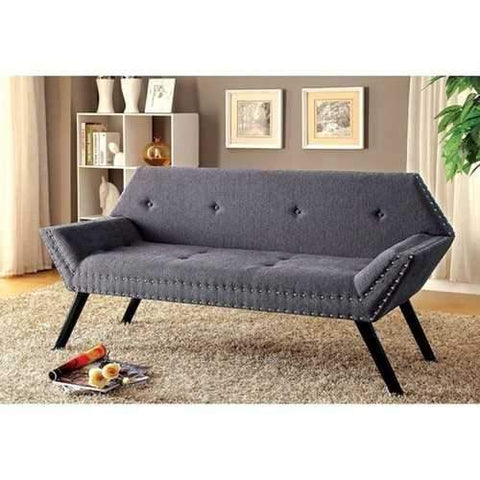 Hilda Contemporary Bench, Gray Finish