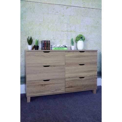 Commodious Brown Finish Dresser with 6 Drawers.