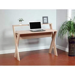 Contemporary Style Cross Leg Desk, Brown