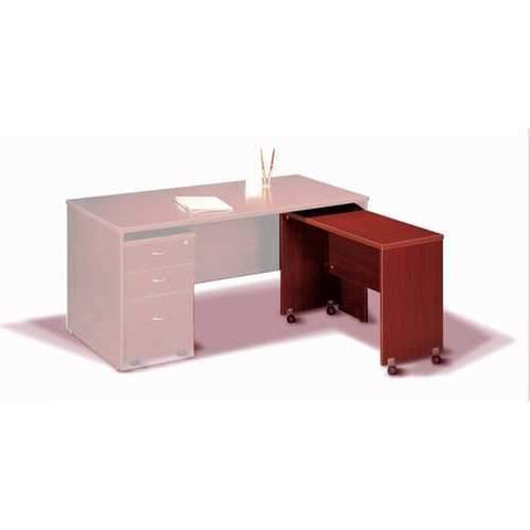 Stylish Cherry Brown Finish Desk Return With Spacious Display Top.