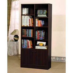 Verden Bookcase with 2 Doors, Espresso