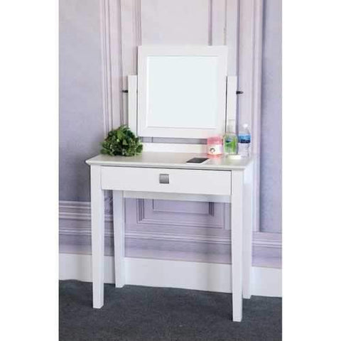Dresser Table With Adjustable Mirror, White