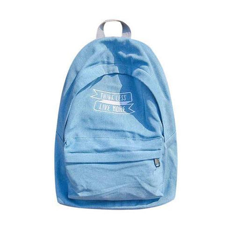 Blue Lightwash Embroidery Letter Classic Backpack