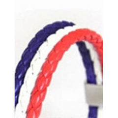 French Flag Colored Bar Embellishment Plaited Multirow Braclet
