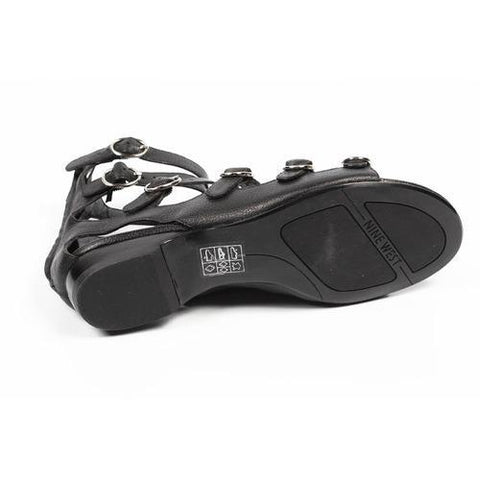 Black 6 US - 36.5 EUR Nine West Womens Gladiator Sandal NWUSMAN BLACK