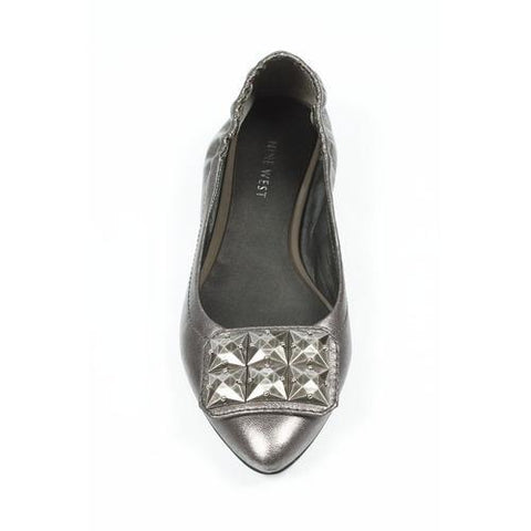 Silver 6.5 US - 37 EUR Nine West Womens Ballerina NWDAGNER PEWTER
