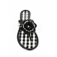 Black 6 US - 36.5 EUR Nine West Womens Thong NWFLIRT BLKWHT BLK