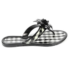 Black 6 US - 36.5 EUR Nine West Womens Thong NWFLIRT BLKWHT BLK