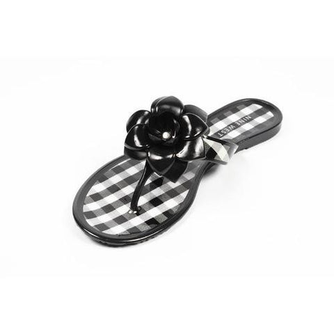 Black 10 US - 41.5 EUR Nine West Womens Thong NWFLIRT BLKWHT BLK