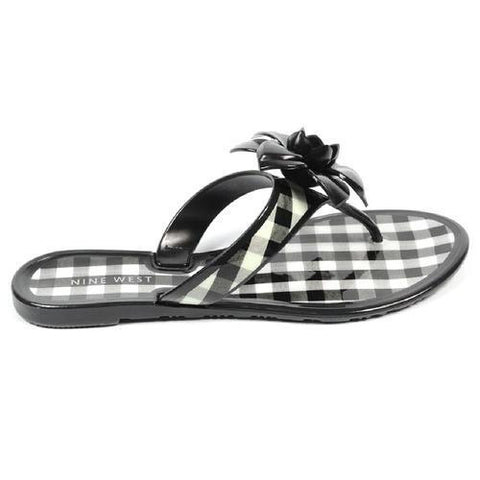 Black 10 US - 41.5 EUR Nine West Womens Thong NWFLIRT BLKWHT BLK