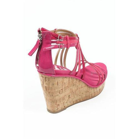 Fuxia 7.5 US - 38 EUR Nine West Womens Espadrille Wedge Sandal NWROMANCING PINK MUL Y