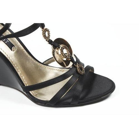 Black 6 US - 36.5 EUR Nine West Womens Ankle Strap Wedge Sandal NWJUVELIE BLACK