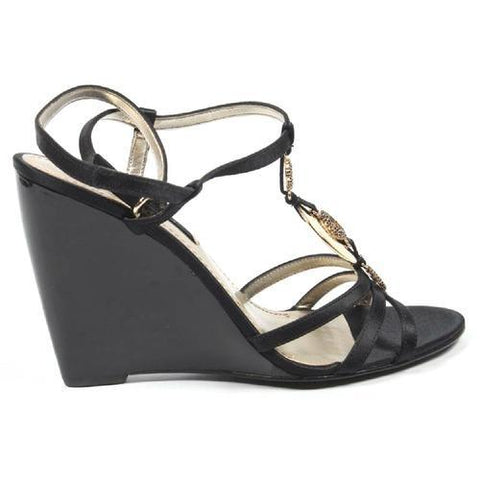 Black 10 US - 41.5 EUR Nine West Womens Ankle Strap Wedge Sandal NWJUVELIE BLACK