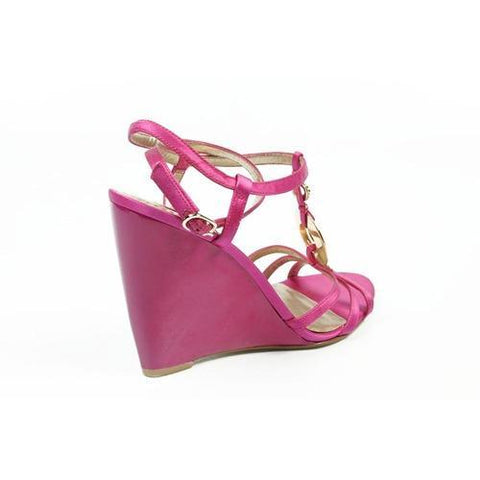 Fuxia 5 US - 35.5 EUR Nine West Womens Ankle Strap Wedge Sandal NWJUVELIE DARK PINK
