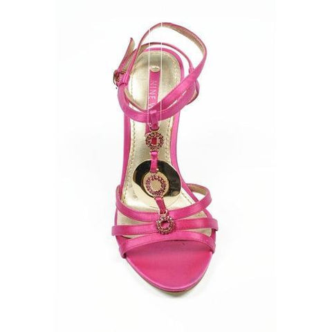 Fuxia 6 US - 36.5 EUR Nine West Womens Ankle Strap Wedge Sandal NWJUVELIE DARK PINK