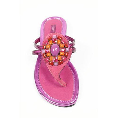 Fuxia 5.5 US - 36 EUR Nine West Womens Flat Sandal NWWEYLIN DKPNK DPNK
