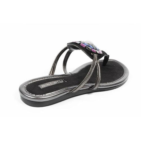 Black 5 US - 35.5 EUR Nine West Womens Flat Sandal NWWEYLIN BLACK BLK