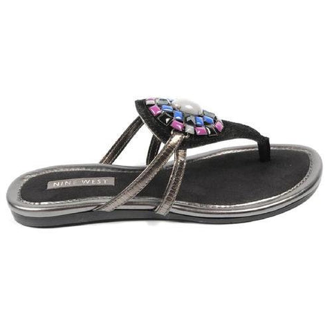 Black 5.5 US - 36 EUR Nine West Womens Flat Sandal NWWEYLIN BLACK BLK
