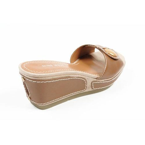 Brown 6 US - 36.5 EUR Nine West Womens Flatform Sandal NWZOILO DK NATURAL