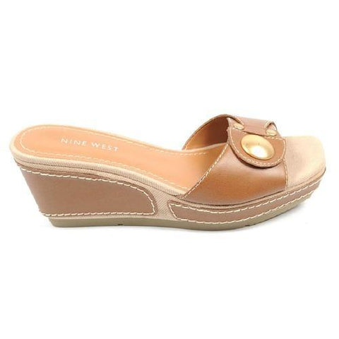 Brown 6 US - 36.5 EUR Nine West Womens Flatform Sandal NWZOILO DK NATURAL