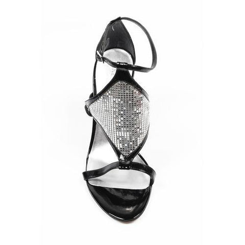 Black 6 US - 36.5 EUR Nine West Womens Ankle Strap Sandal NWDONTLIE BLK SILVER