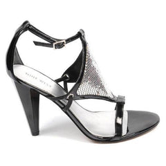 Black 6 US - 36.5 EUR Nine West Womens Ankle Strap Sandal NWDONTLIE BLK SILVER
