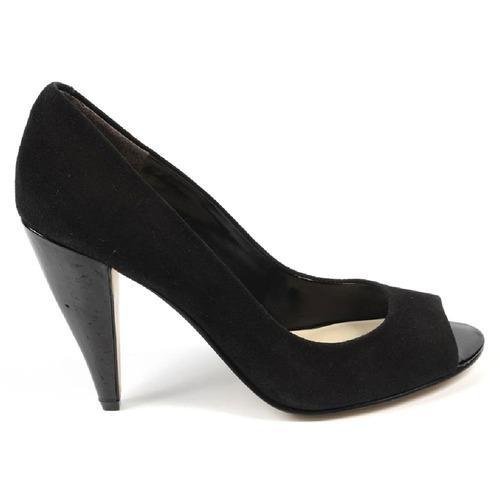 Black 5.5 US - 36 EUR Nine West Womens Pump Open Toe NWHEALTH BLACK SUEDE