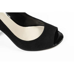 Black 9.5 US - 41 EUR Nine West Womens Pump Open Toe NWHEALTH BLACK SUEDE
