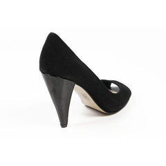 Black 9.5 US - 41 EUR Nine West Womens Pump Open Toe NWHEALTH BLACK SUEDE