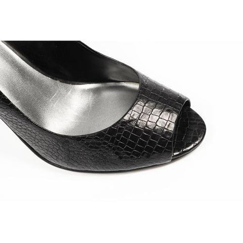 Black 5.5 US - 36 EUR Nine West Womens Pump Open Toe NWHEALTH BLACK CROCO