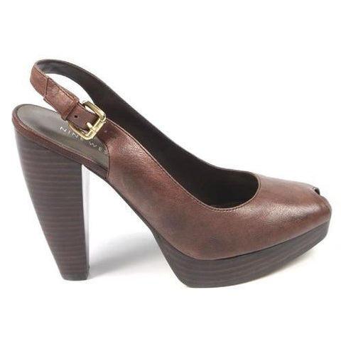 Dark Brown 6 US - 36.5 EUR Nine West Womens Slingback Sandal NWUNIDA DARK BROWN