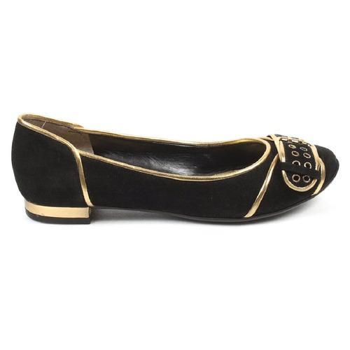 Black 5 US - 35.5 EUR Nine West Womens Heeled Ballerina NWALYN BLACK GOLD