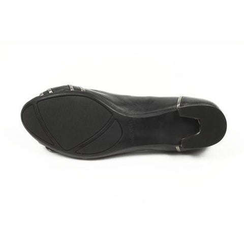 Black 5 US - 35.5 EUR Nine West Womens Heeled Ballerina NWALYN BLK PEWTER