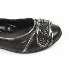 Black 5.5 US - 36 EUR Nine West Womens Heeled Ballerina NWALYN BLK PEWTER