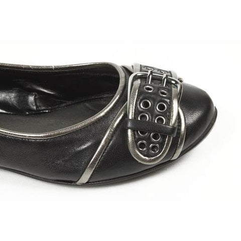Black 6 US - 36.5 EUR Nine West Womens Heeled Ballerina NWALYN BLK PEWTER