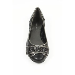 Black 6 US - 36.5 EUR Nine West Womens Heeled Ballerina NWALYN BLK PEWTER