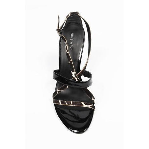 Multicolor 6.5 US - 37 EUR Nine West Womens Ankle Strap Sandal NWDOUBTS BLKIVORY BLK