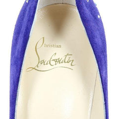 Blue 39.5 EUR - 9.5 US Christian Louboutin Womens Pump CANDIDATE 100 VEAU VELOURS