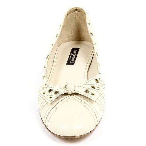 White 38.5 EUR - 8.5 US Sergio Rossi Womens Ballerina