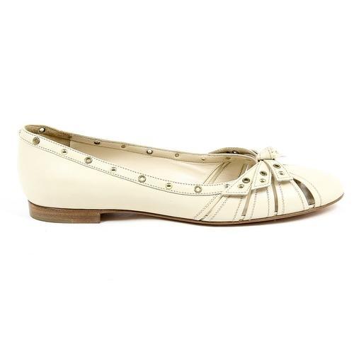 White 38.5 EUR - 8.5 US Sergio Rossi Womens Ballerina