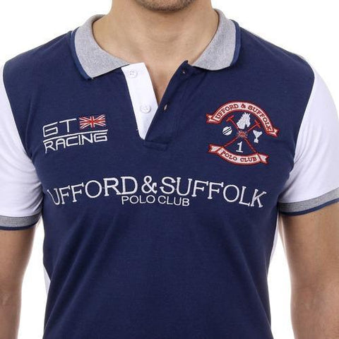 Blue M Ufford & Suffolk Polo Club Mens Polo Short Sleeves US001 INDIGO