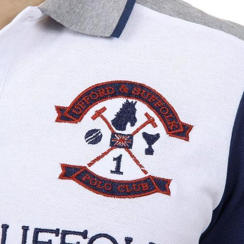 White M Ufford & Suffolk Polo Club Mens Polo Short Sleeves US001 WHITE