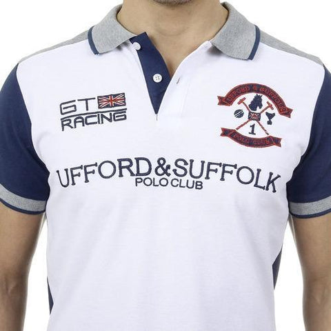 White L Ufford & Suffolk Polo Club Mens Polo Short Sleeves US001 WHITE
